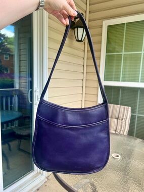 Coach Purple Leather Shoulder Bag
